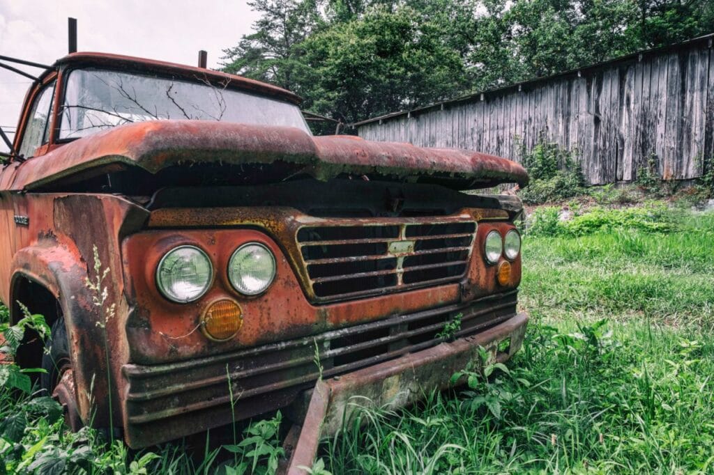 old car grass